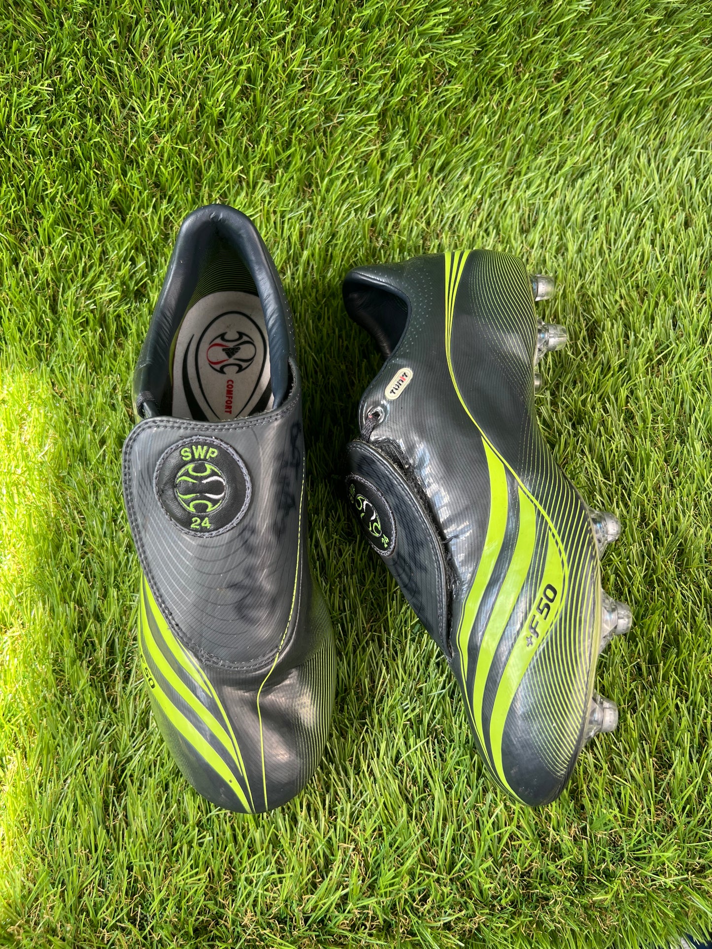 Adidas +F50 Tunit Shaun Wright-Phillips sample pair match issued and signed - 7.5 UK